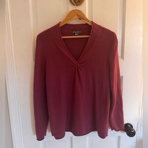 Eddie Bauer Plum V-Neck Sweater